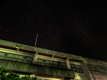 High section of house at night