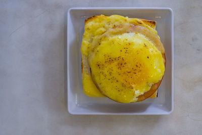 Directly above shot of breakfast in plate