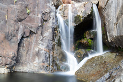 Scenic view of waterfall