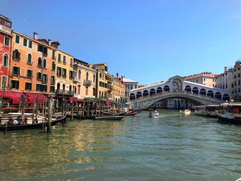 Bridge over canal in city