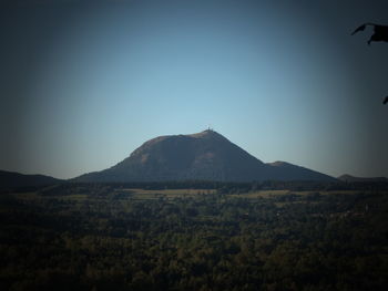 Scenic view of mountains against clear sky