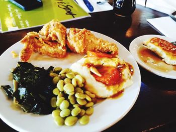 Close-up of served food