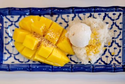 Close-up of ice cream in plate