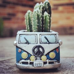 Close-up of toy car on table