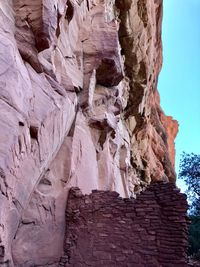 Low angle view of rock formation