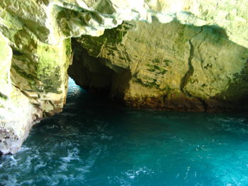 Rock formation in sea