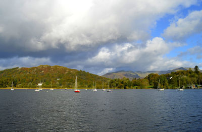 Waterhead yachts at the north of lake windermere in cumbria