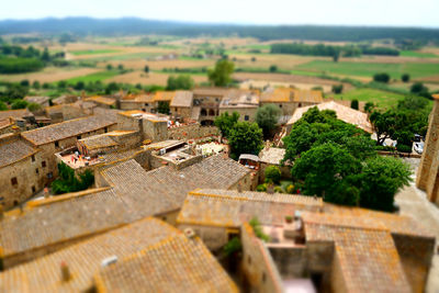 High angle view of townscape