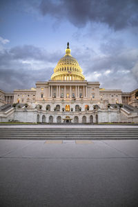 View of historic building against cloudy sky