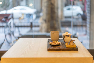 Close-up of coffee on table