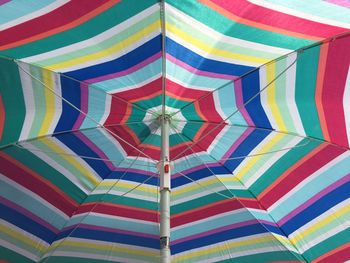 Low angle view of multi colored umbrella