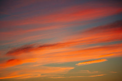 Low angle view of orange sky