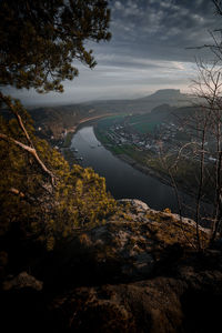 Scenic view of river against sky