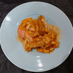 Close-up of food in plate on table