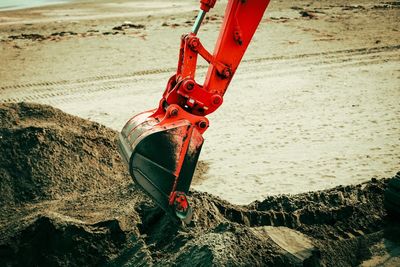 Red umbrella on beach