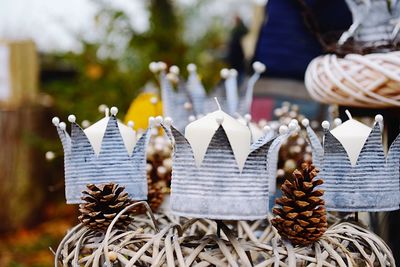 Close-up of christmas decorations