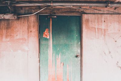 Closed door of old building