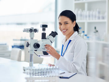 Female scientist working in laboratory