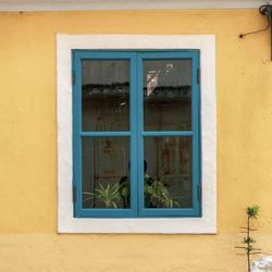 Closed window of building