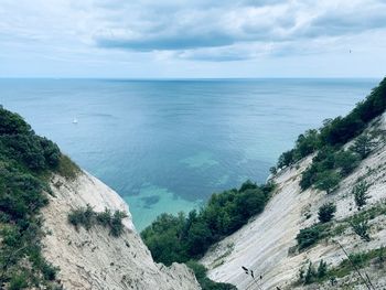 High angle view of sea against sky