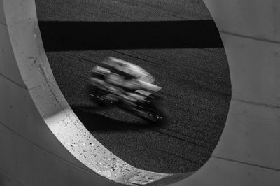 High angle view of bicycle on road