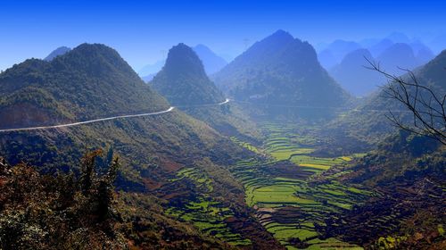 Scenic view of mountains against sky