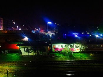 View of road at night