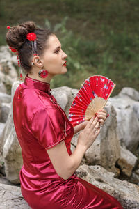 Young woman with umbrella