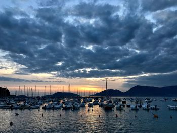 Scenic view of sea against dramatic sky