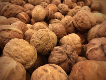 Full frame shot of a pile of wallnuts 