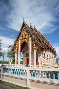 Low angle view of temple against sky