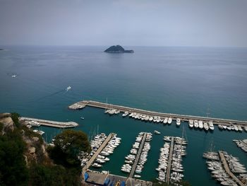 High angle view of sea against sky