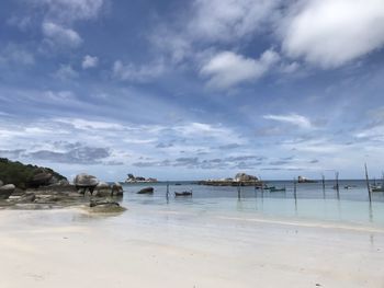 Scenic view of beach against sky