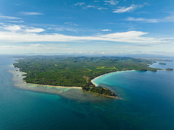 High angle view of sea against sky