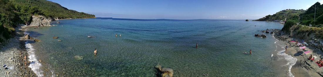 High angle view of sea against sky