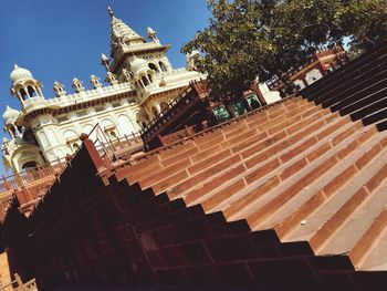 Low angle view of temple building against sky
