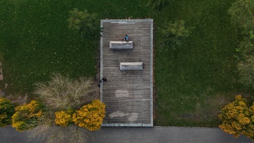 High angle view of building
