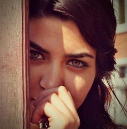 Close-up portrait of young woman