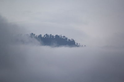 Scenic view of snow covered landscape against sky