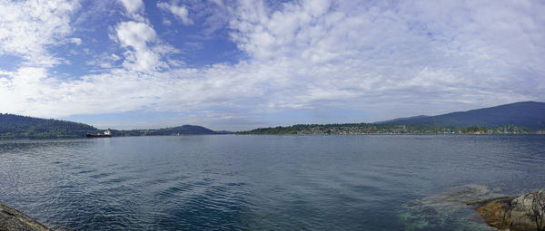 Panoramic view of lake against sky