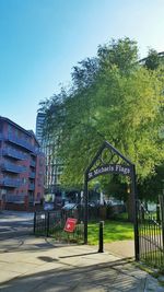 Built structure with trees in background