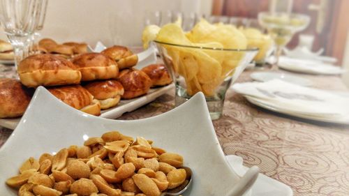 Close-up of food in bowl on table