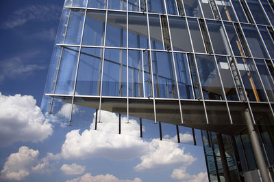 Low angle view of modern building against sky