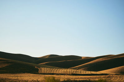 Scenic view of mountains against clear sky