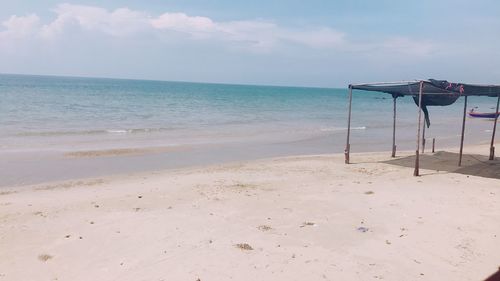 Scenic view of beach against sky