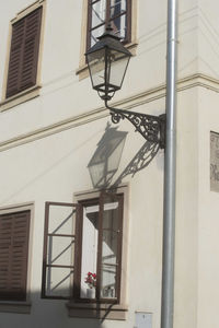 Low angle view of closed door of building