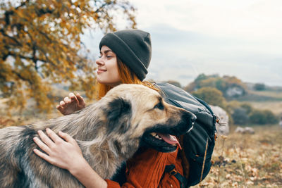 Young woman with dog