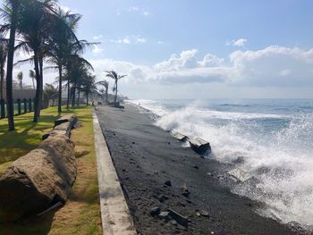 Scenic view of beach against sky