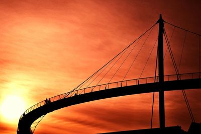 Low angle view of suspension bridge