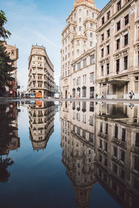 Reflection of buildings in canal